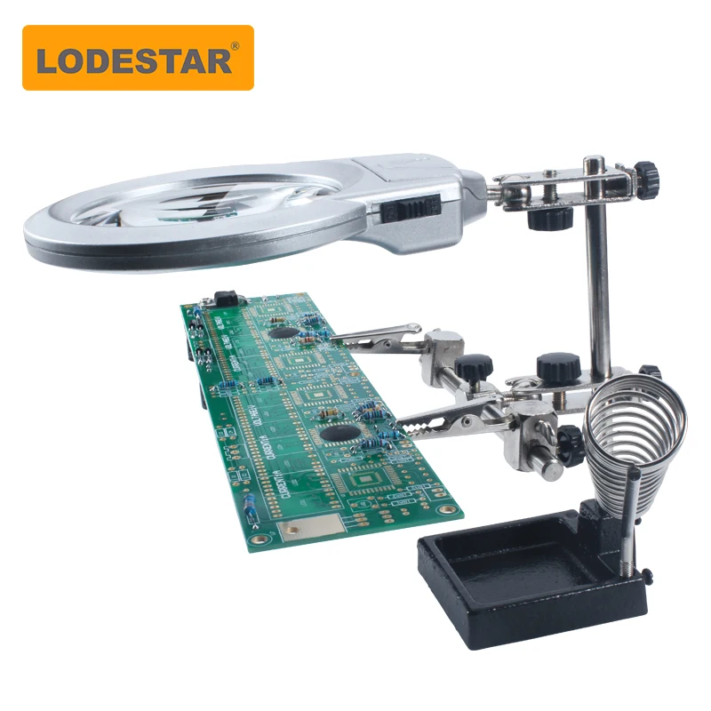 LODESTAR L316358 Welding Magnifying Glass Clip Magnifier Hand Soldering Solder Iron Rework Stand Holder Magnifier Repair Tool