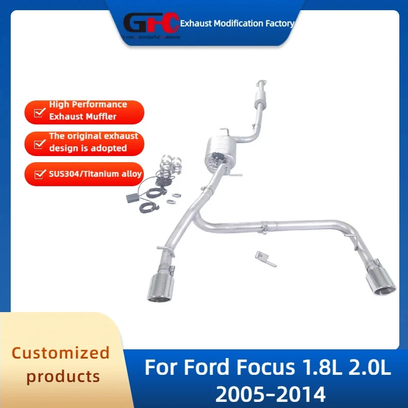 GFC Catback Valvetronic Exhaust Pipe for Ford Focus 1.8L 2.0L 2005-2014 High-Performance Stainless Steel Exhaust Muffler System