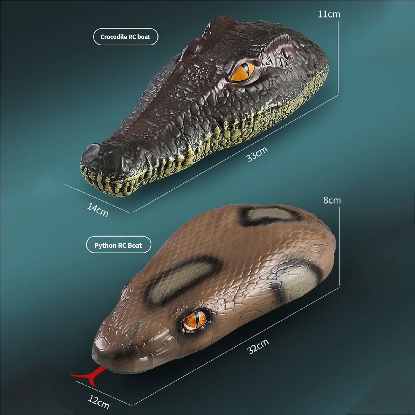 2.4G Simulation Snake King Remote Control Boat Speedboat Prank Decompression Funny Animal Remote Control Boat