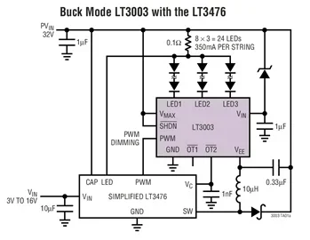 LT3003EMSE LT3003 - 3-Channel LED Ballaster with PWM