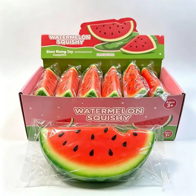 Soft Watermelon Shaped Squeezable Fidget Toy Slow Rising Elastic Stress Relief Toy for Kids Home School Use