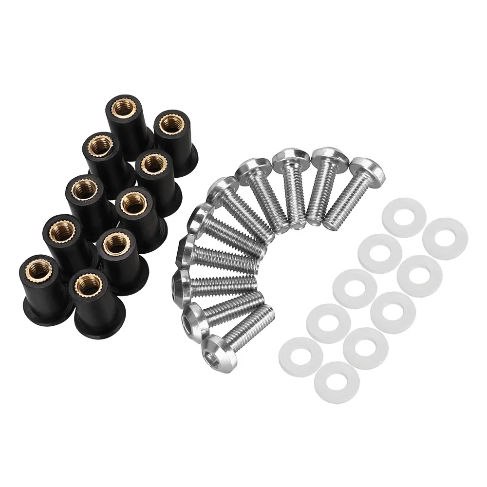 10 قطعة M5 الزجاج الأمامي مسامير الزجاج الأمامي مسامير الجوز السحابة CNC لكاواساكي ZX6R ZX-6R ZX 6RR ZX7R ZX9R ZX10R ZX12R ZX14R #3