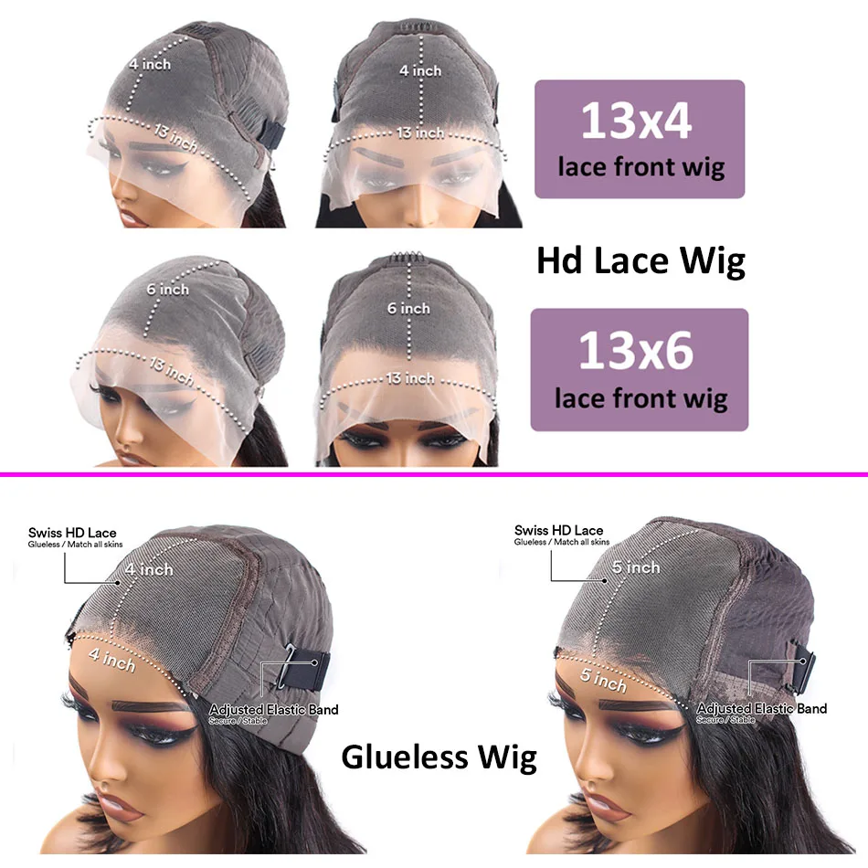 13X6 Straight Human Hair Wigs Glueless 13X4 Hd Lace Frontal Wig Ready To Wear Brazilian 4X4 5X5 30 40 Inch Closure Wig For Women image 6