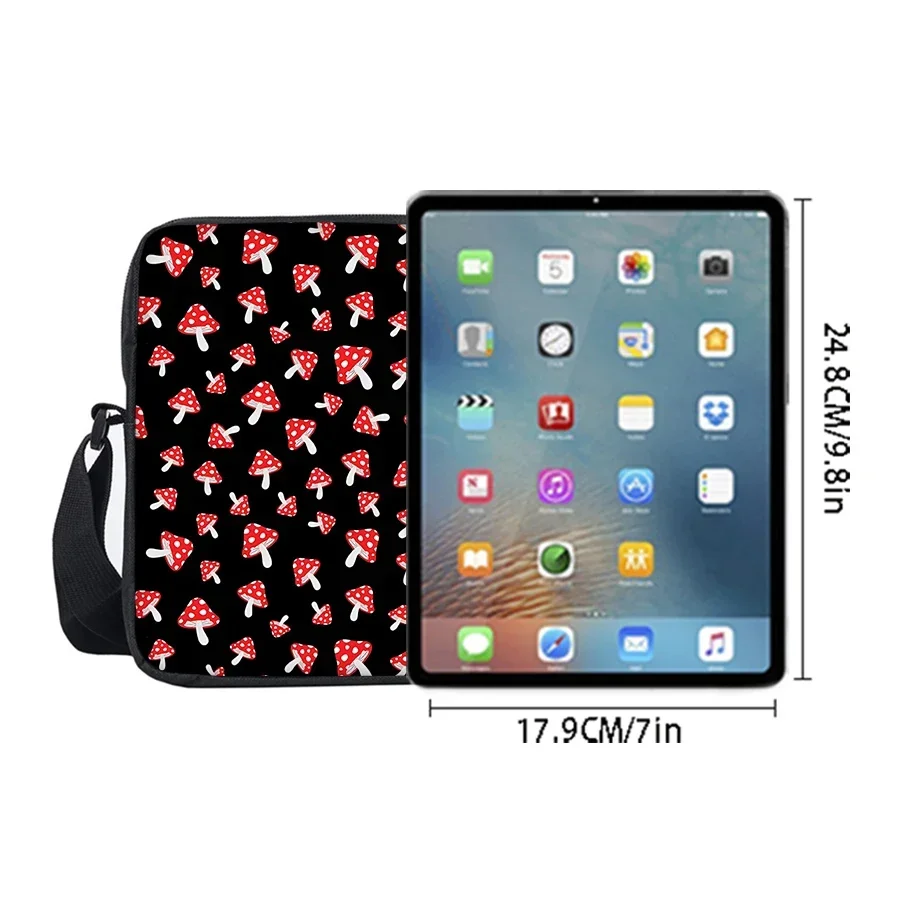 Mushroom Pattern Single Sided Messenger Bag for Boy and Girls Best Gifts 2D Flat Cartoon School Crossbody Bag  for Children view 6