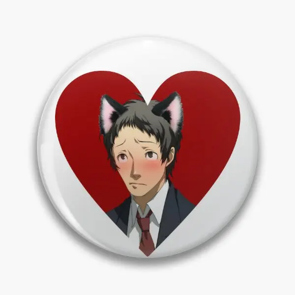 Tohru Adachi Portrait Catboy Heart  Soft Button Pin Decor Women Lapel Pin Lover Fashion Brooch Funny Jewelry Gift Metal Badge