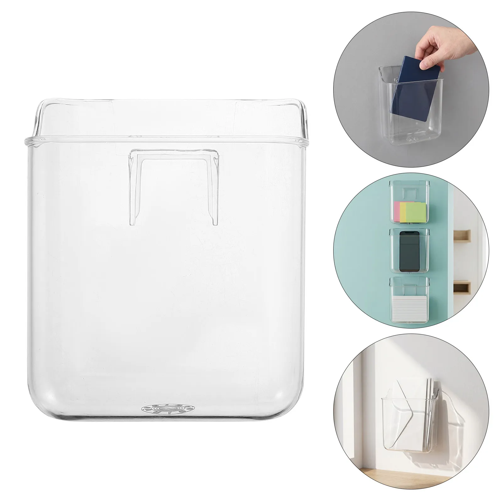 4Pcs Wall Mounted File Organizer Transparent Acrylic Storage Box Space Saving Document Holder Multi Layer Filing Rack for Office