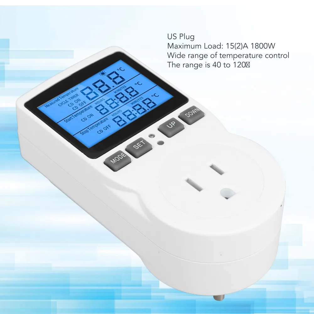 Durable Cooling Control Smart Thermostat Timer Blue Backlight Digital Temperature Controller Smart Temperature Controller Home