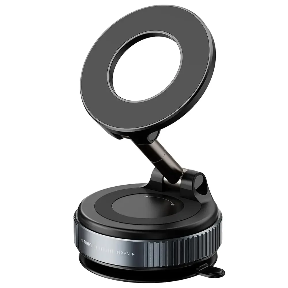 

Vacuum Magnetic Phone Holder for Car,2800gf Strong Magnetic Phone Mount,360° Adjustable & Reinforced Suction Cup for Dashboar