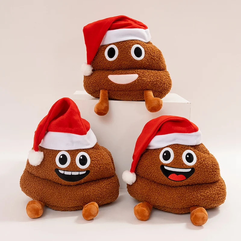 Happy Creative Funny Poop Plush Toy Cartoon Xmas Expression Poo Soft Stuffed Toy Home Pillow Cushion Children Plush Toy