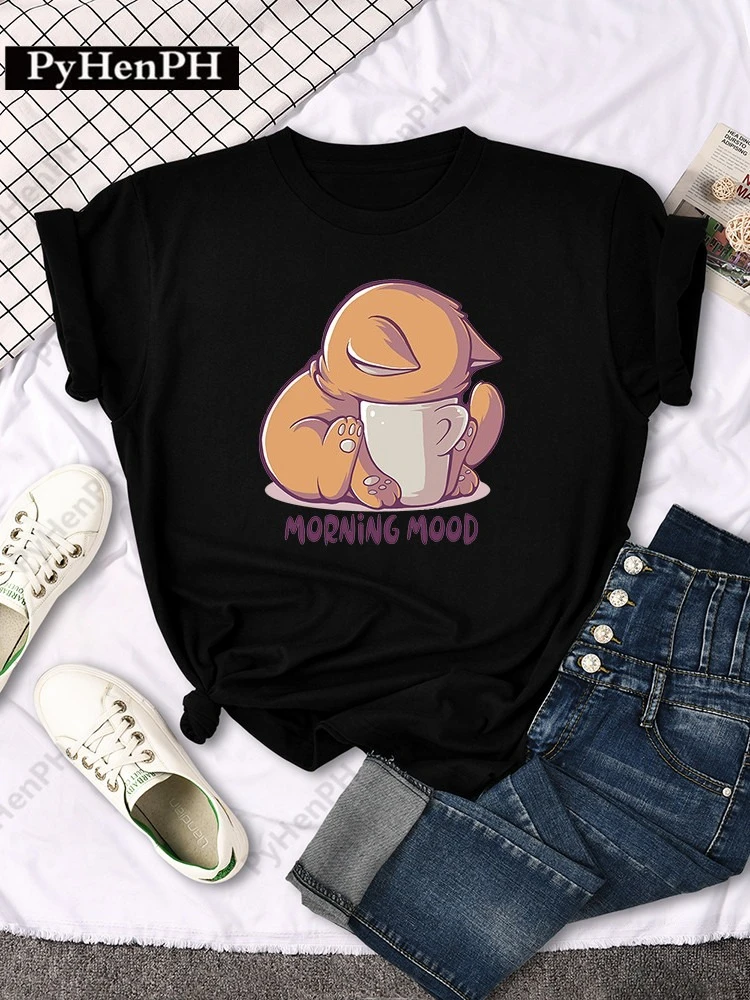 

Fun Cute Animal Graphic Print Summer Luxury Brand Pure Cotton Men's and Women's T-shirt Short Sleeve Street Fashion Trend