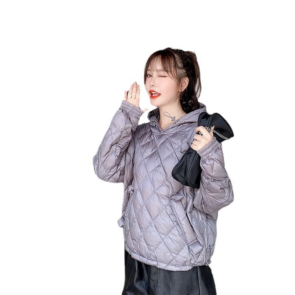 

Korean Style Spring Autumn Women Parkas Down Hoody Coat Lady Warm Jacket Slim Outwear LF2329HR