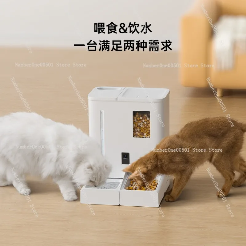 2 in 1 Cat Food and Water Dispenser Combo Automatic Pet Feeder with Large Capacity Bowl for Dog