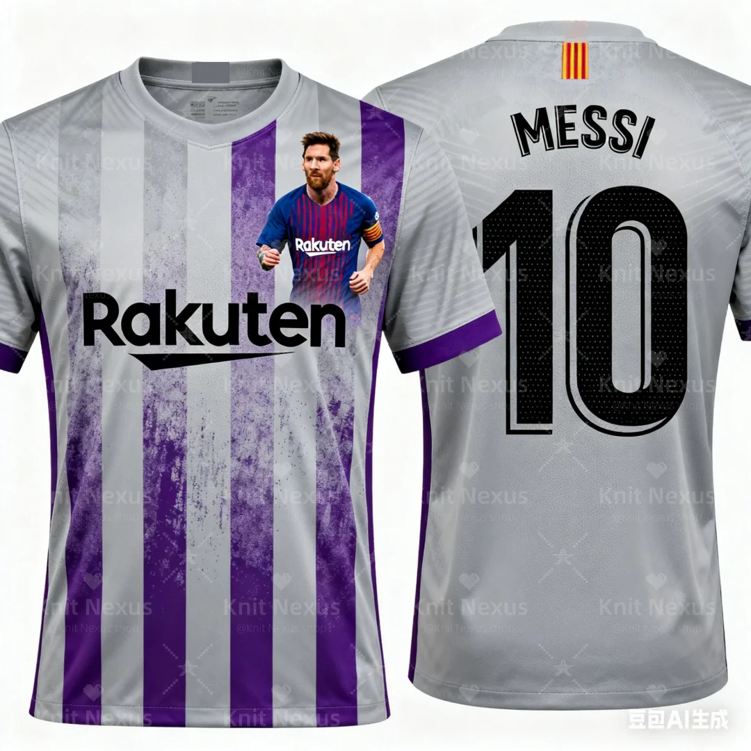 ميسي مروحة تذكارية لكرة القدم جيرسي الرجال تي شيرت رياضي الصيف الجافة بسرعة تي شيرت رجالي ملابس الأطفال المحملة Y2k امرأة