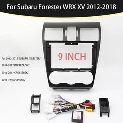 9 인치 자동차 라디오 설치 GPS 플라스틱 근막 패널 프레임 및 케이블 Subaru Forester WRX XV 2012-2018 대시 마운트 트림 키트