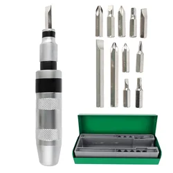 13Pcs Drive Impact Screwdriver Kit 12 Bits Multi Purpose Manual Impact Screwdriver for Maintena