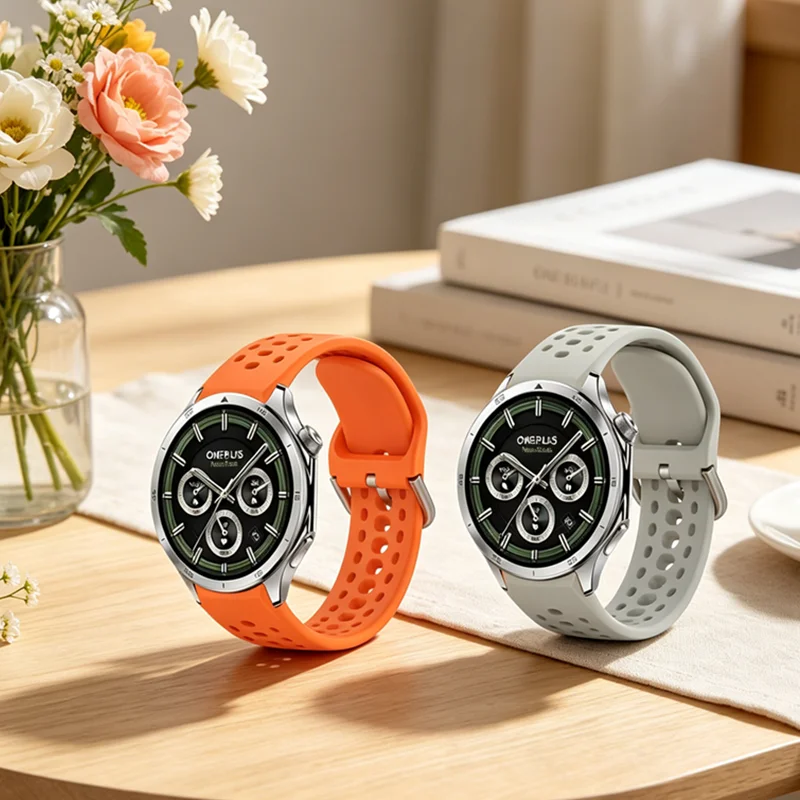 22 mm Silikonarmband für Oneplus Watch 3-Lite-4-2-2R/OPPO Watch S-X3-X2-X Sport, langlebiges Sportarmband für Amazfit Bip 6 5/Active Max