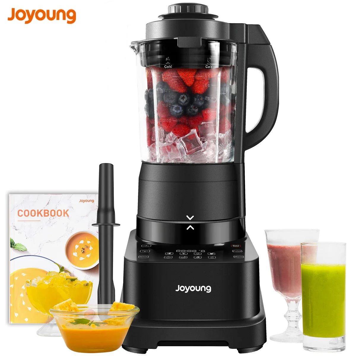 Joyoung liquidificador 28,000rpm liquidificadores para cozinha com led touchscreen liquidificador de vidro para shakes e smoothies com 8 presets