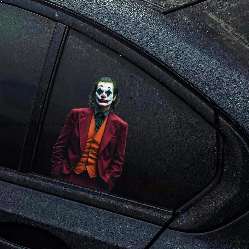 2 قطعة ملصقات عمود السيارة C موضوع ملصقات السيارات المهرج لاصقة للأسطح المعدنية الزجاجية ملحقات الديكور الخارجي للمركبة