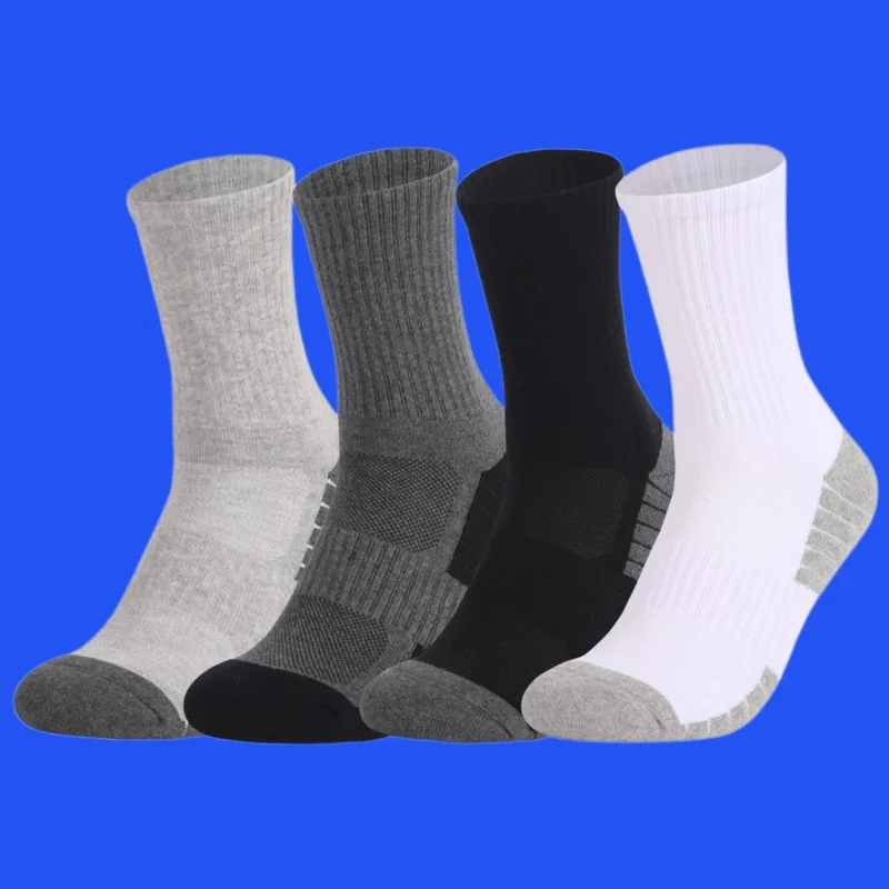 3 Pairs Cushion Crew Outdoor Sports Hiking Trekking Socks Work Men High Quality New Men Boot Socks Breathable Cotton Thick Socks