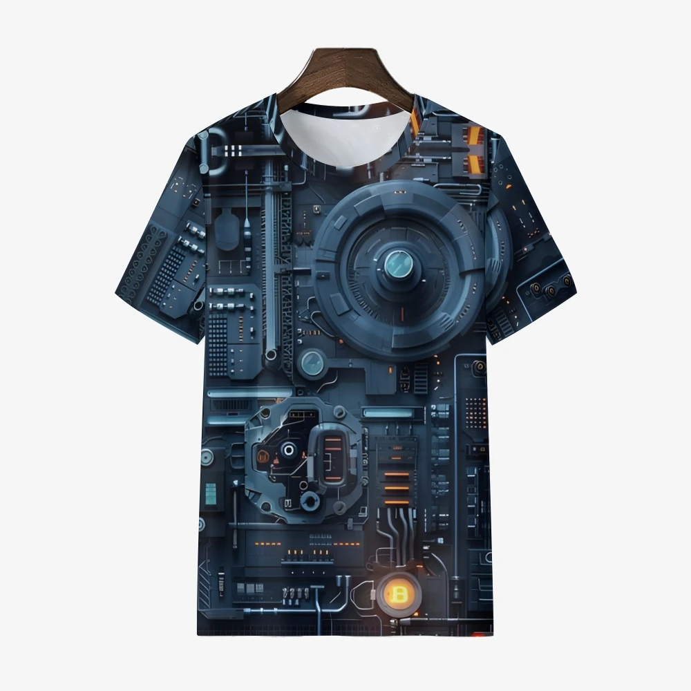 Men's Electronic Chip 3D Printed T-shirt 2022 New Fashion Cool Circuit Board Tshirt Men Women Harajuku Streetwear Oversized Tops