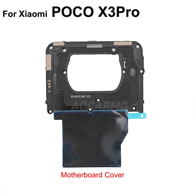 Aocarmo Motherboard Cover And Camera Lens With Frame Replacement Part For Xiaomi POCO X3Pro