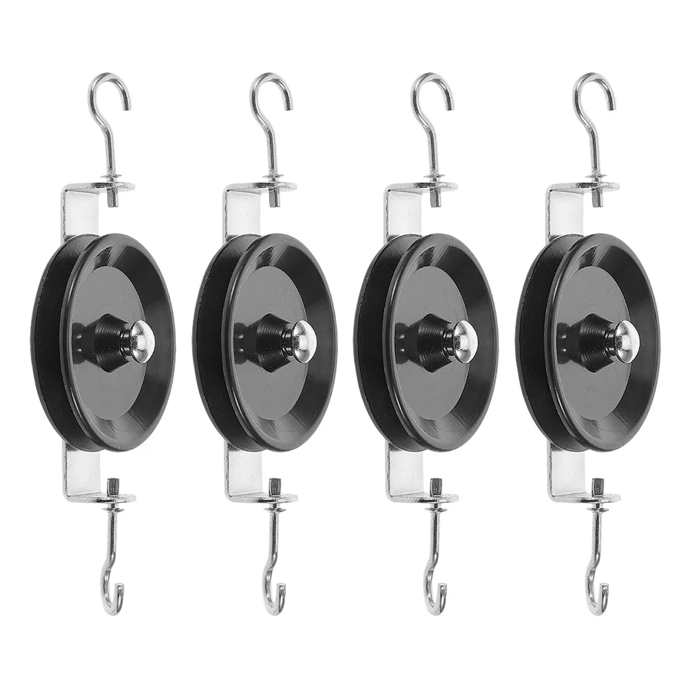 

4Pcs Single Hook Pulley School Physics Experiment Mechanic Teaching Aid Heavy Duty Lifting Cable Pulley Small Pulleys