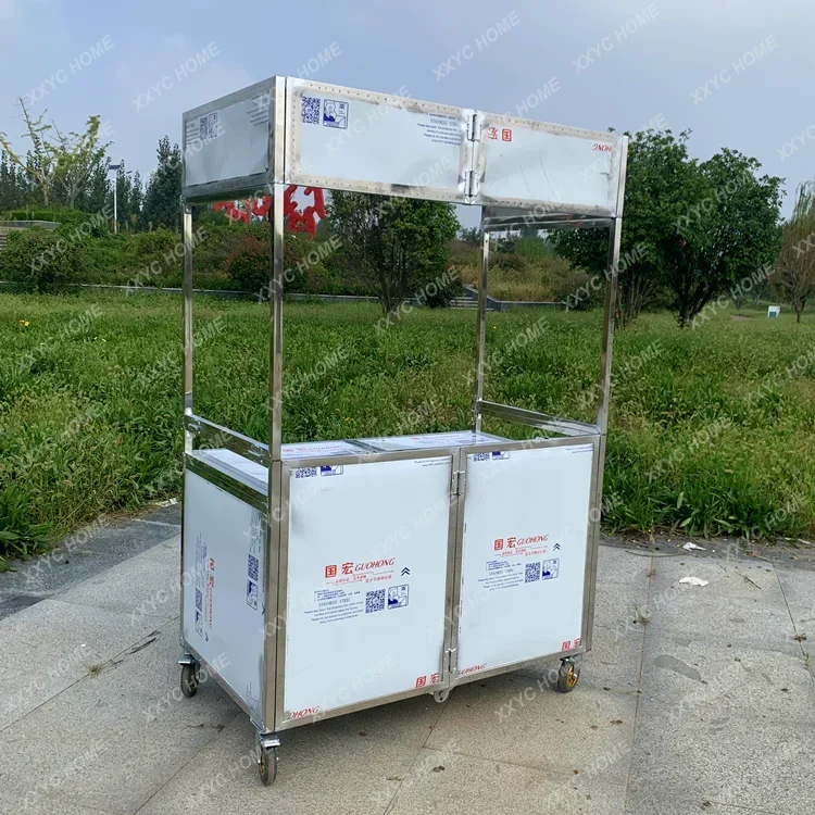 

Мобильная тележка для ночного рынка WW Stall, складная тележка для закусок из нержавеющей стали