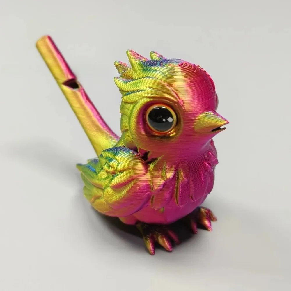 Portable 3D Printed Bird Whistle Gradient Water Injection Instrument Whistle Bird Flute Toy Gifts For Home Desktop Ornament