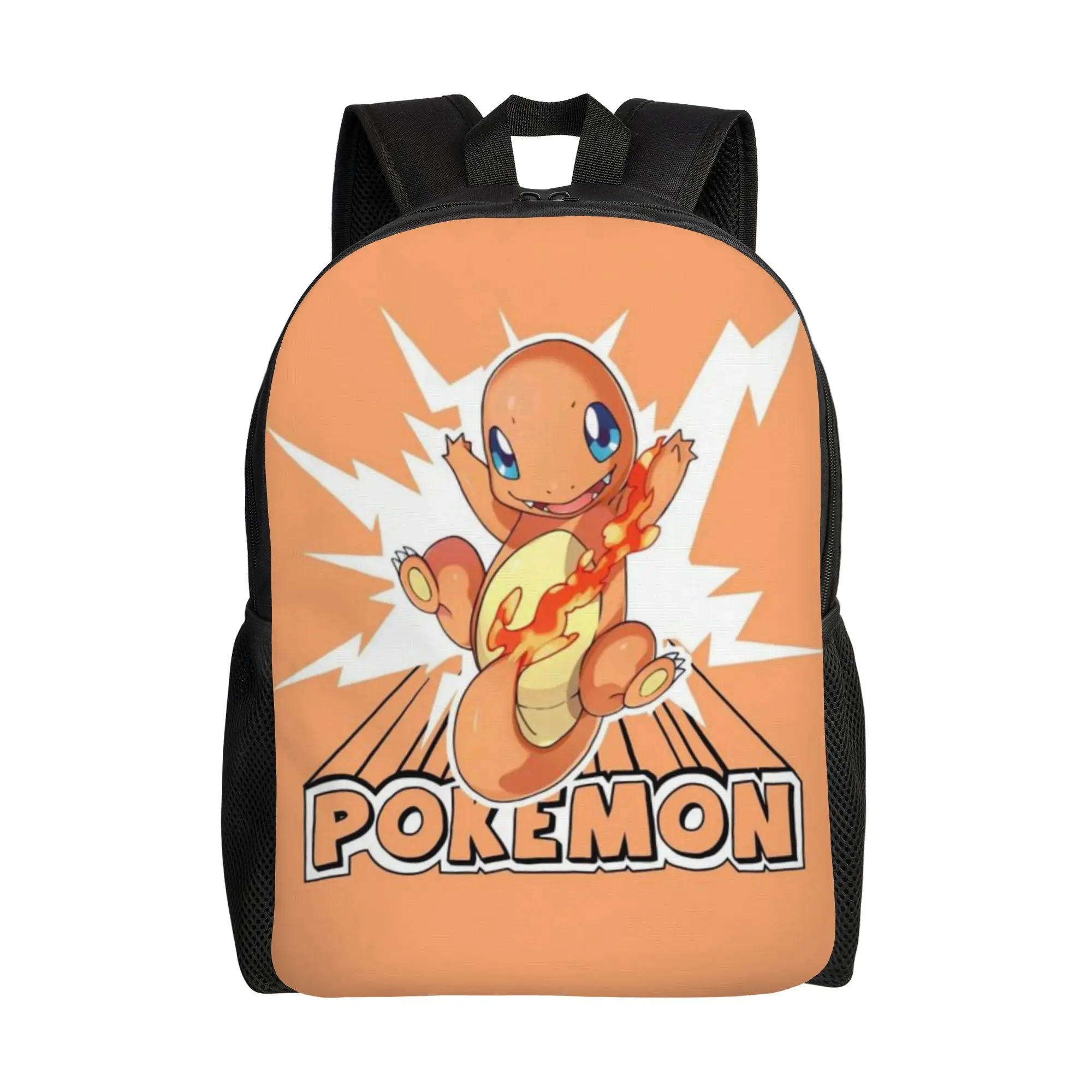 

Charmander College Bag Back to school season Orange Fire Dragon Cool Backpack