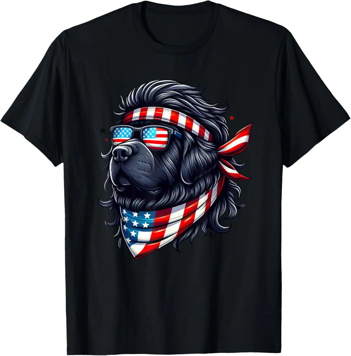 

Newfoundland American USA Flag Sunglasses 4th of July Lovers T-Shirt