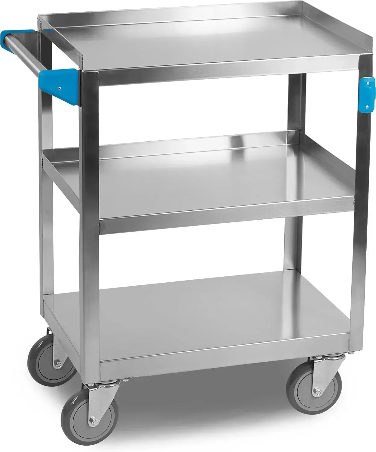 Carlisle FoodService Products Stainless Steel 3 Shelf Utility Cart, 15.5