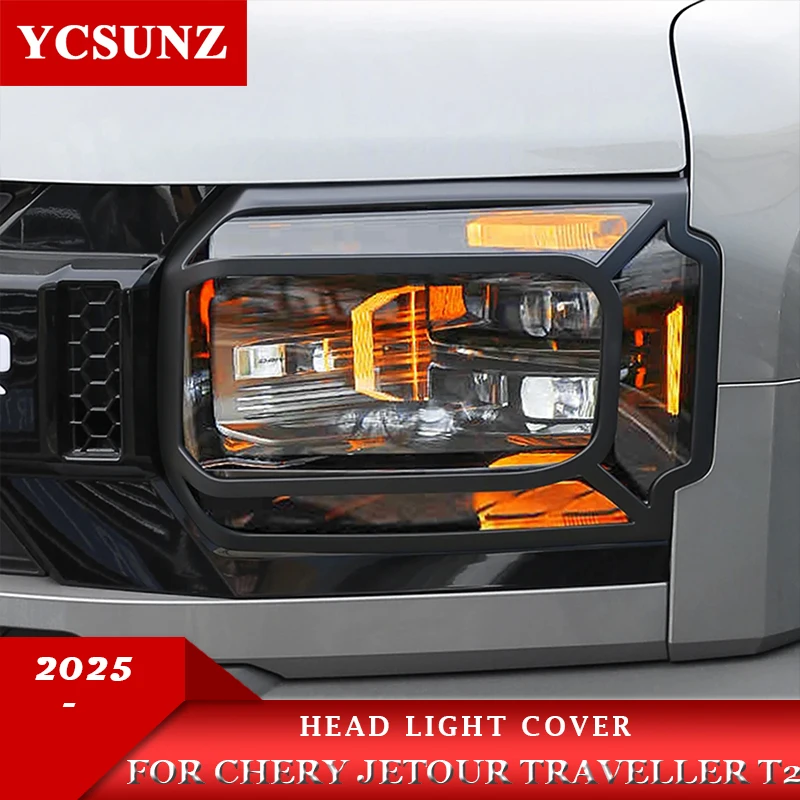 

ABS Front Head Light Cover Trim Decoration For Chery Jetour Traveller T2 2024 2025 Car Accessories