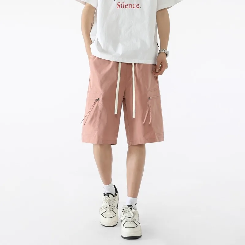 

New Summer Men's Cargo Shorts Loose Baggy Breathable Trendy Casual 5-Point Sports Knee-Length Daily Wear Shorts for Men