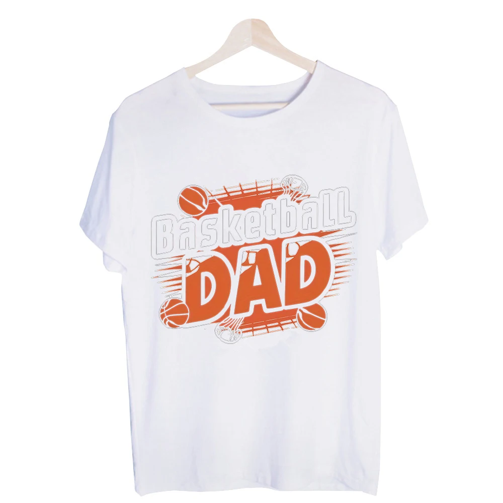 Men's Basketball Dad Letter Print Graphic Tee, Short Sleeve Crew Neck T-Shirt for Casual Sports Outfits and Game Days