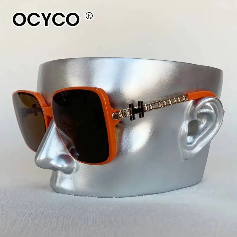 Vintage Marke Quadrat Sonnenbrille Für Frauen Männer Große Rahmen Brief Design Sonnenbrille Legierung Retro Punk Brillen UV400