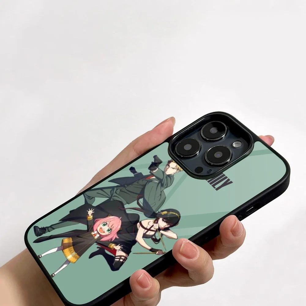 Spy X Family Anime Phone Case For IPhone 11 12 13 14 15 16 Plus Pro Max Mirror Acrylic PC TPU Cover