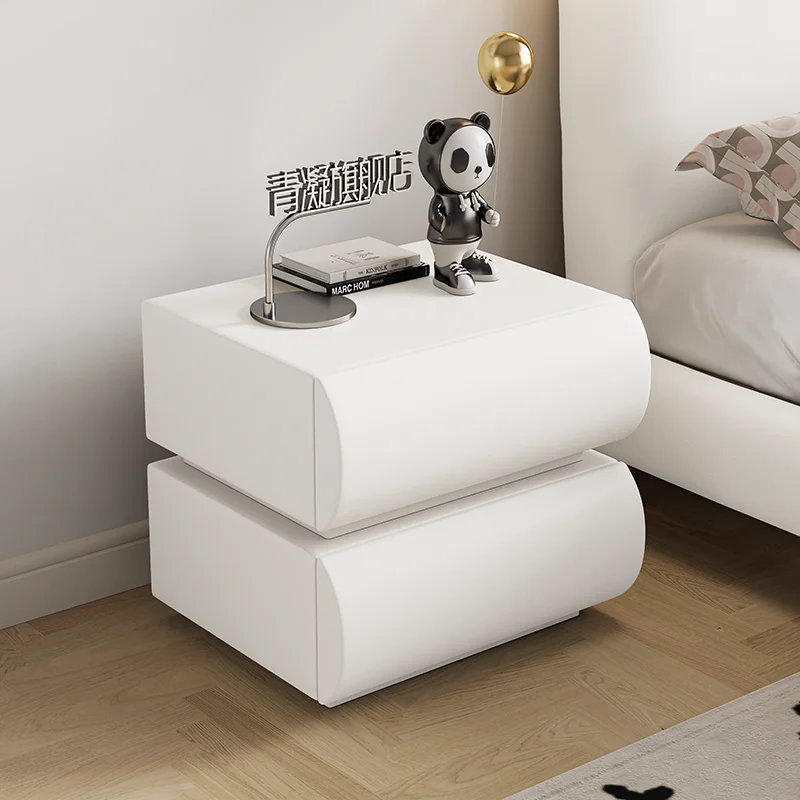 Gabinetes móviles, mesita de noche blanca para dormitorio, almacenamiento de Librero, organizador de mesita de noche de lujo, cajones de madera, muebles de Hotel Criado Mudo