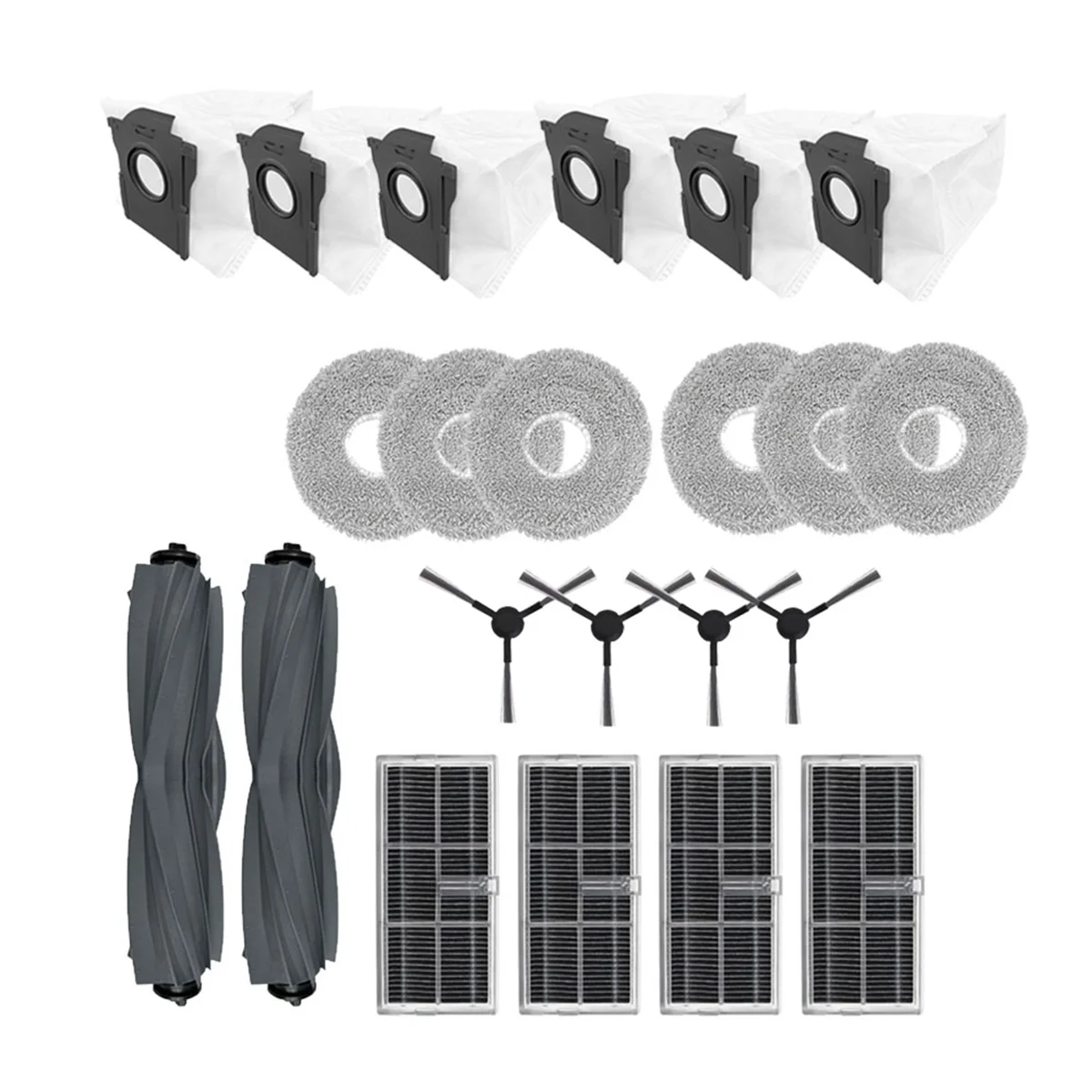 22 قطعة لـ Dreame L10s Ultra Gen 2 / L30s Ultra / L30 Pro Ultra Robot Vacuum فرشاة جانبية رئيسية ممسحة تصفية أكياس الغبار