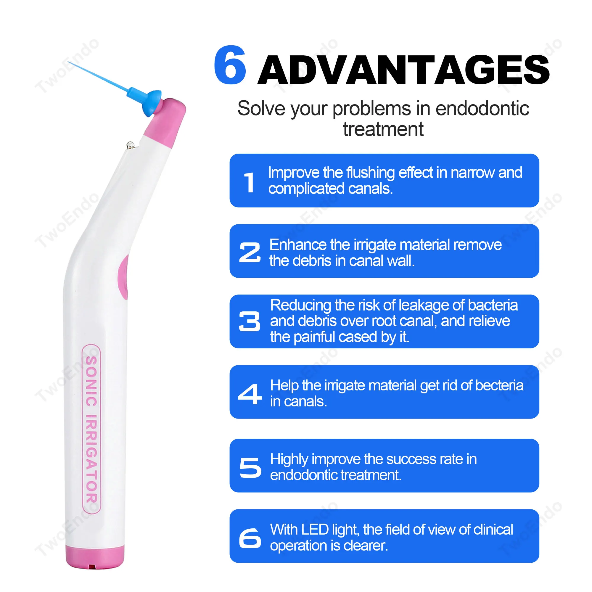 Dental Endo Cleaning Green Single Press Odontologia LED Sonic Irrigator 120pcs Tip Dentistry Sonic Activator For Endo Root Canal