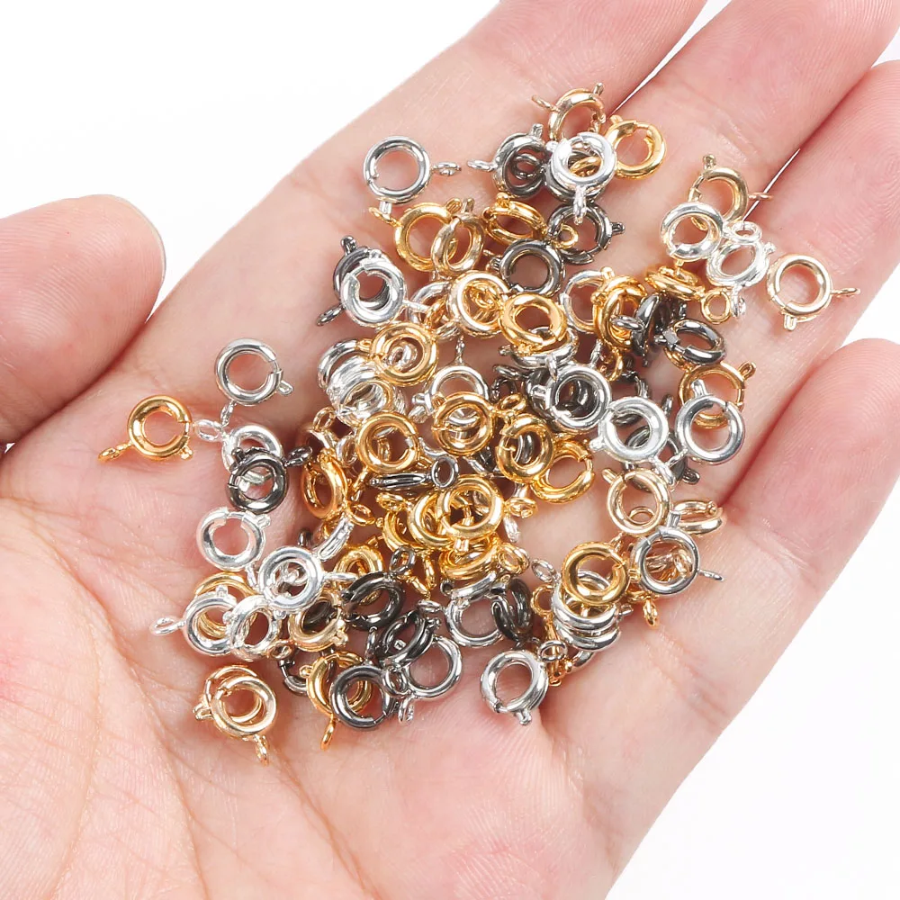 

30pcs 6mm Solid Color Metal Snap Hook Diy Necklace Bracelet Making Materials Accessories Materials Jewelry Making Materials