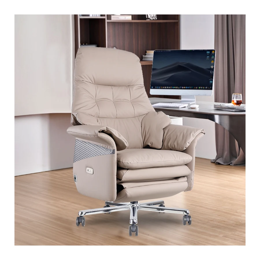 

modern Luxury Swivel Ergonomic Boss Manager reclining Office Chair Electric mechanical Genuine Leather Chair armchair sofa