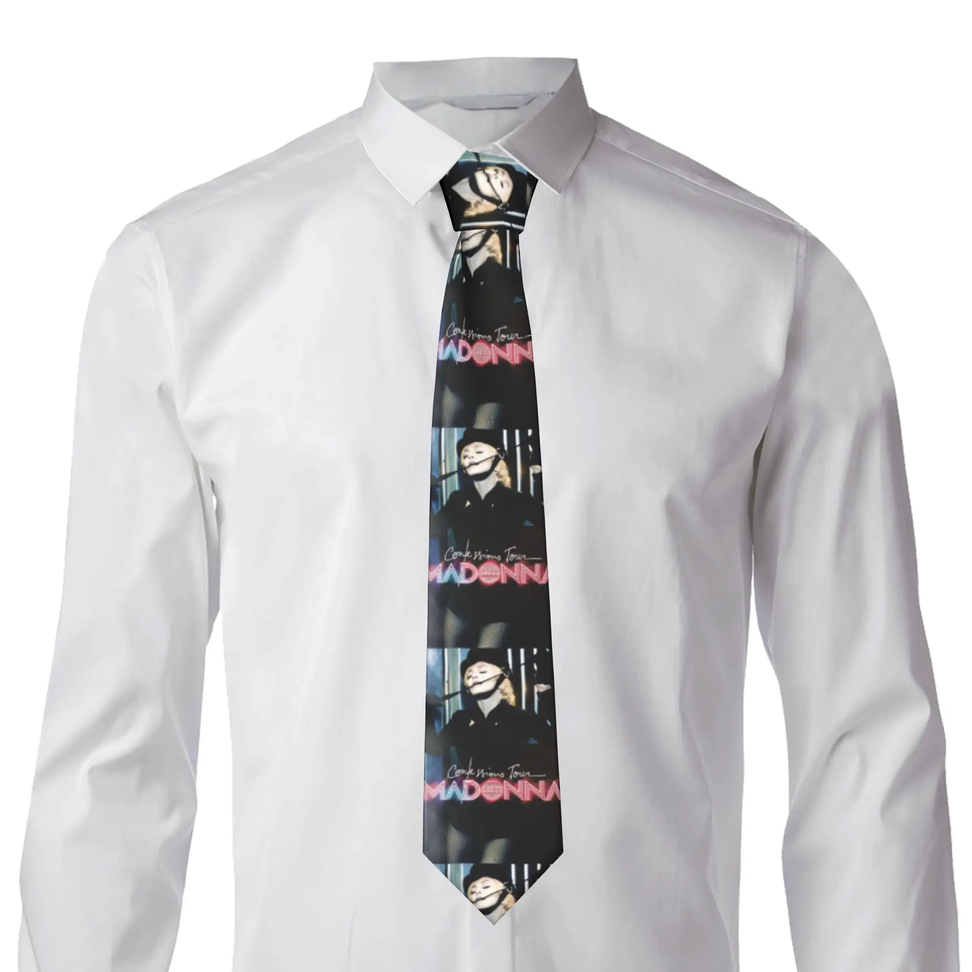 Madonnas Confessions II 2026 Tie  Daily Wear Neck Ties Kawaii Funny Neck Tie For Men Custom DIY Collar Tie Necktie Gift