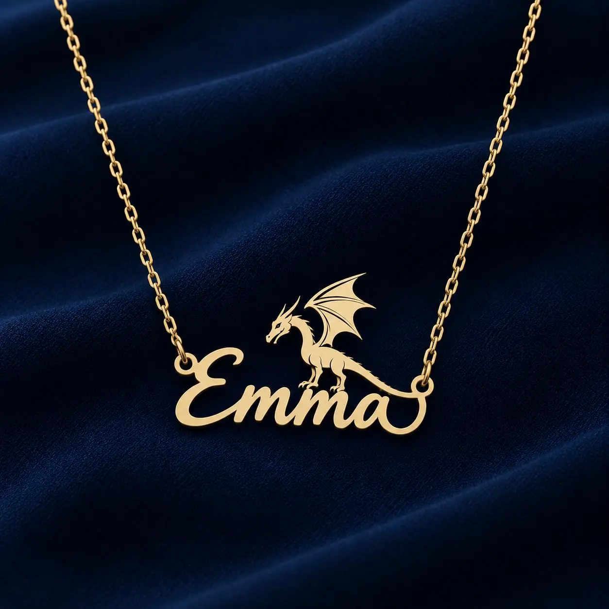 Flying Dragon Custom Name Necklace, Personalized Gift