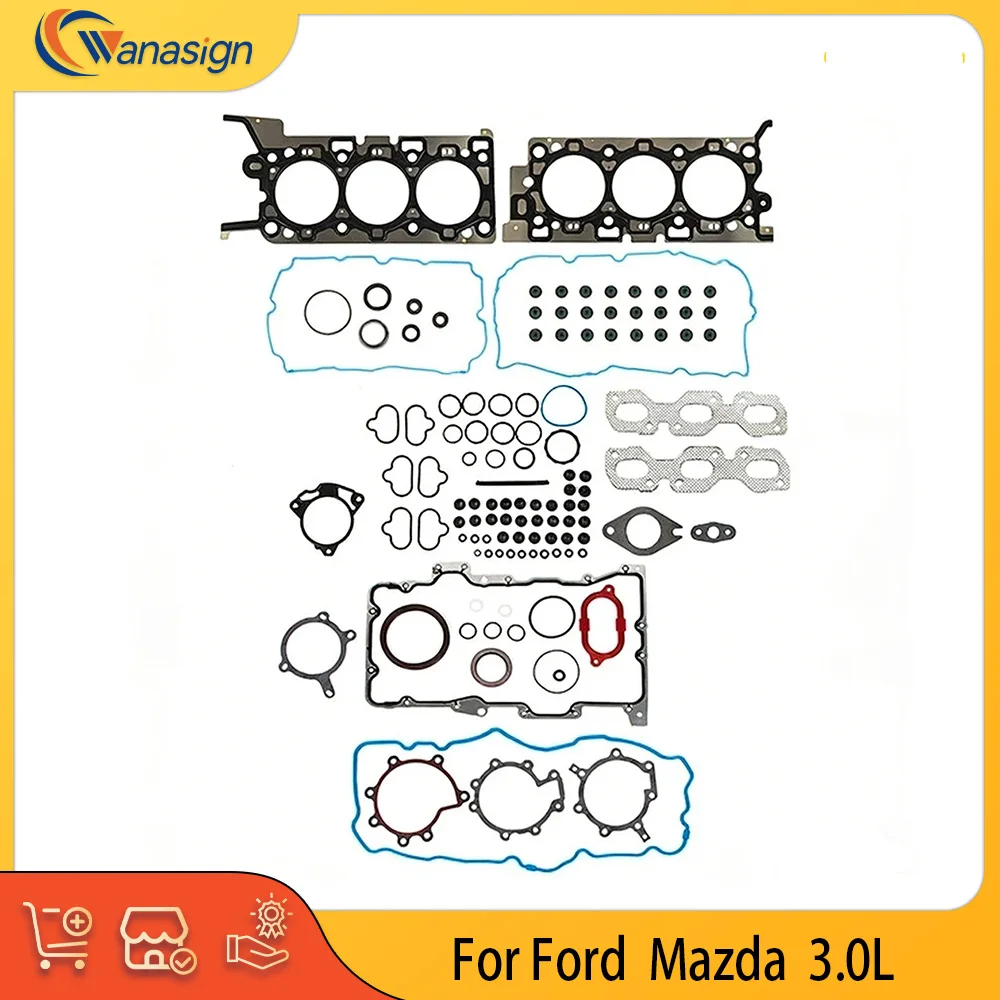 

Engine Parts Full Gasket Set Fit 3.0 L V6 Gas For Ford Escape Fusion Mazda Tribute Mercury Milan 3.0L 10-12 HS26545PT CS9038-2