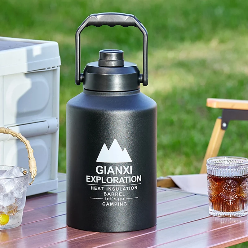 GIANXI Stainless Steel Insulation Bucket Large Capacity Portable Ice Bucket Camping Large Bottle Mouth Ice Insulation Pot