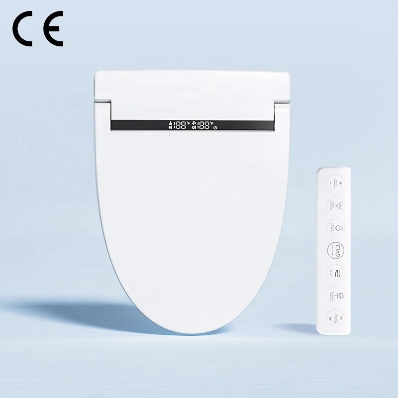 Ultra-Thin V-Type Smart Bidet Toilet Seat Premium Version Heated Electronic Toilet Seat with Automatic Cleaning & Remote Control