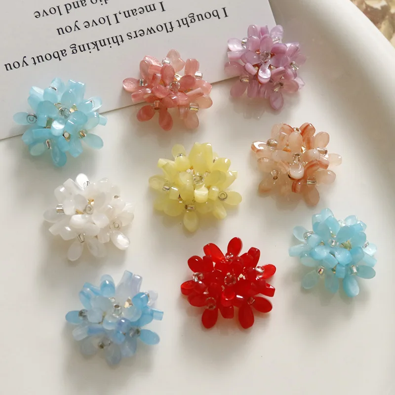 2pcs Sweet and Gentle Wind Lucky Clover Flower Cluster DIY Jewelry Accessories Beautiful Girl Earrings Earrings Material charms