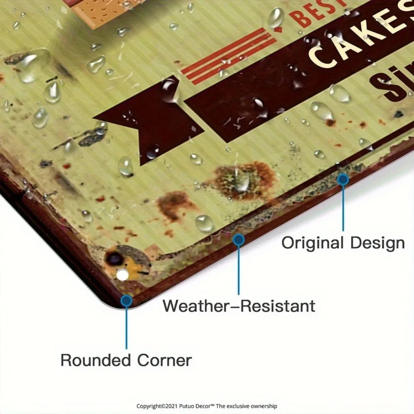 علامة معدنية كلاسيكية مخصصة "الكعك والفطائر الممتازة منذ عام 1977" - لوحة فنية جدارية للمنزل/المزرعة/محلات الحلوى.