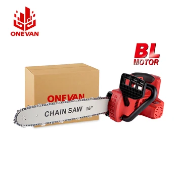 ONEVAN 브러시리스 전기톱, 전기 정원 절단 체인톱, 목공 전동 공구, 마키타 18V 배터리용, 30000RPM, 16 인치