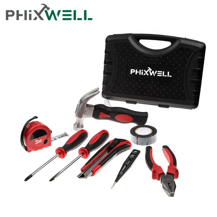 مجموعة مكونة من 9 قطع الأكثر مبيعًا مجموعة أدوات كهربائية للصيانة شائعة الاستخدام مع مفك براغي #3
